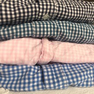 4 J.Crew Mens Size L Slim Fit Gingham Button-Downs